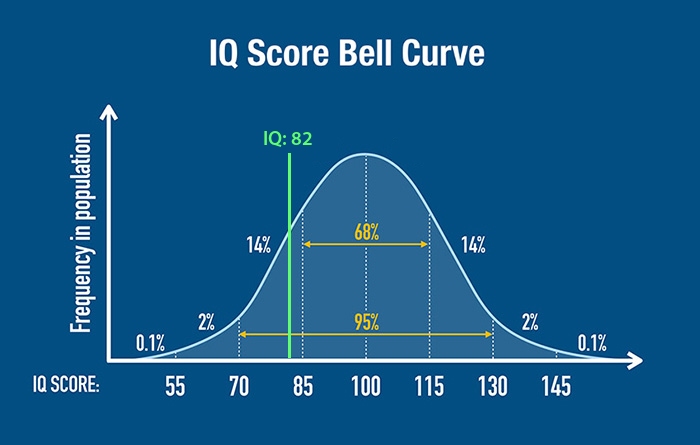 76 IQ Score—Bell Curve