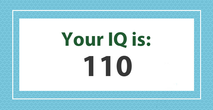 Your IQ is: 110