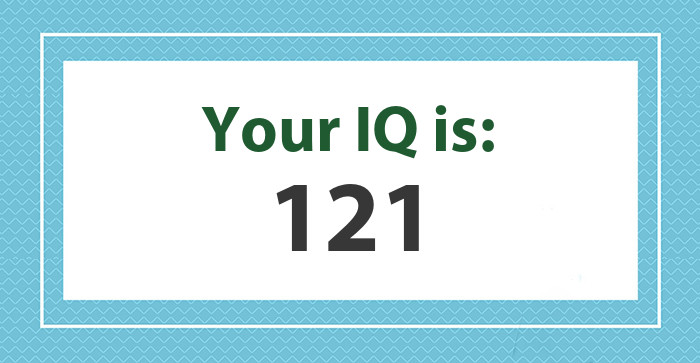 Your IQ is: 121