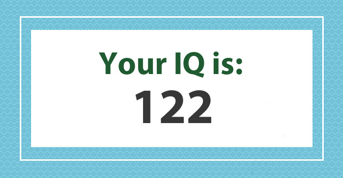 Your IQ is: 122