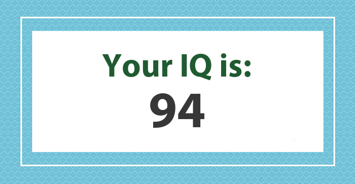 Your IQ Is 94