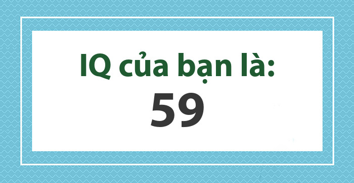 Chỉ số IQ của bạn là: 59